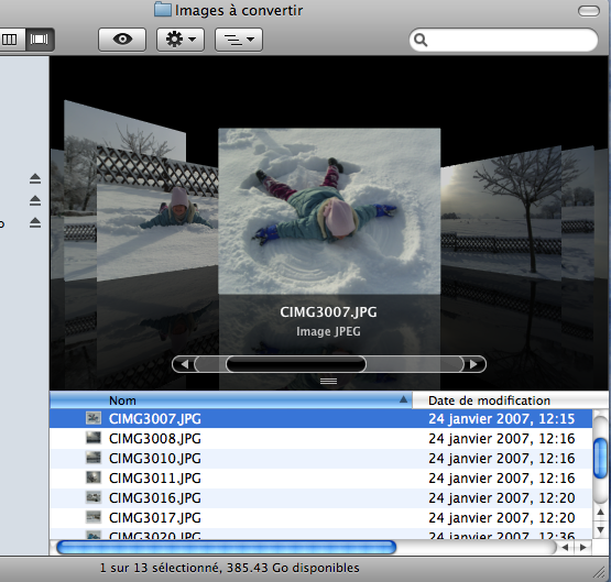 Mac Voir images CoverFlow